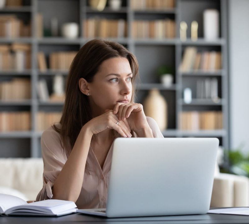 a woman working